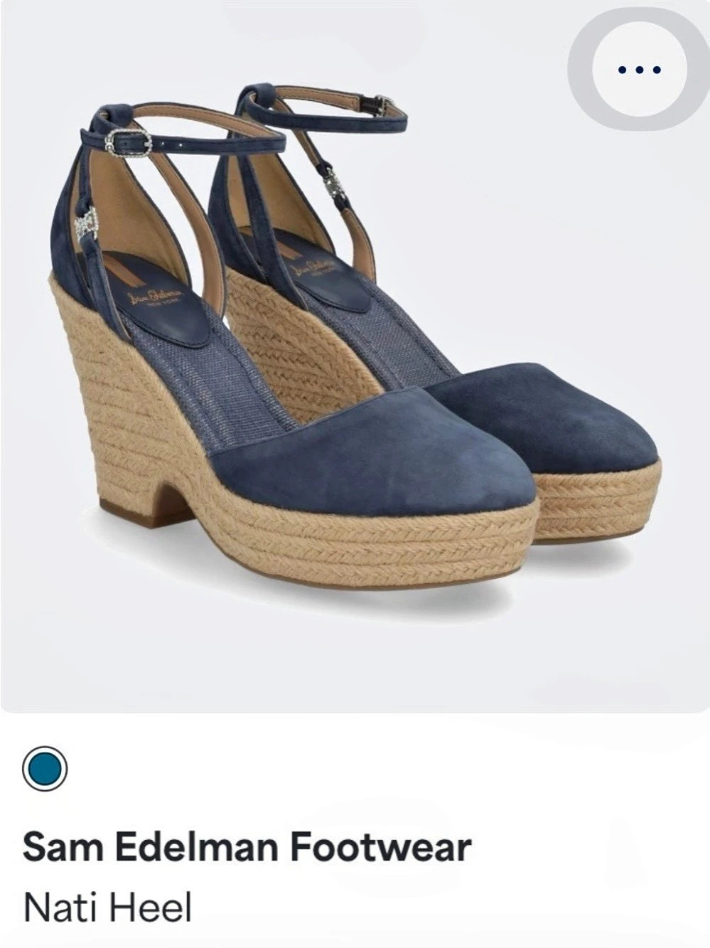 Sam Edelman Nati Platform Espadrille Wedge Blue US 9.5